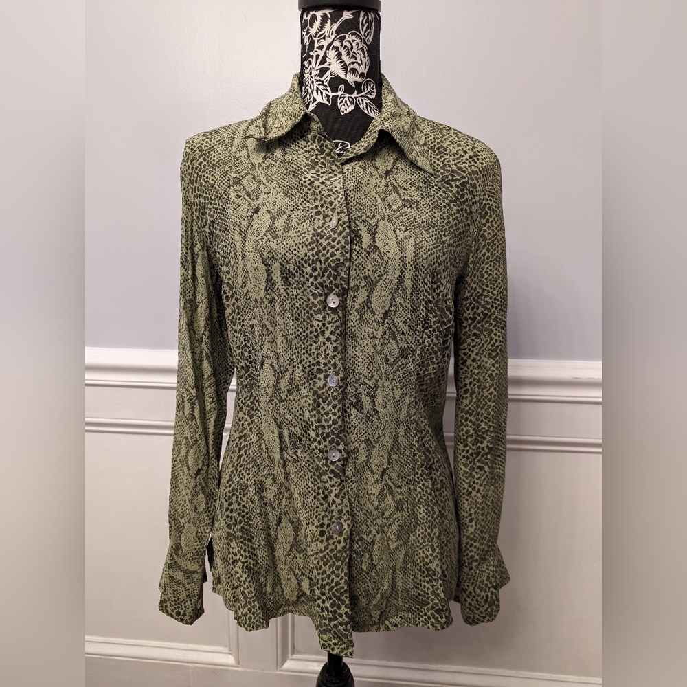 New York City Design Company Animal Print Y2K style Blouse Size M